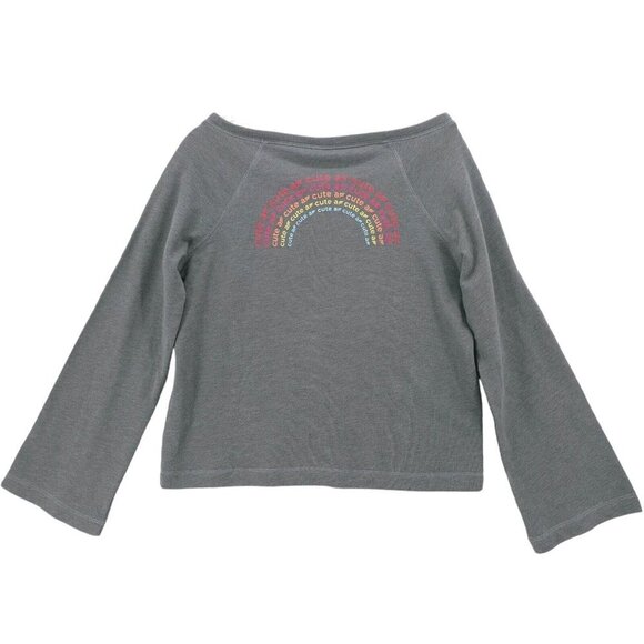 NWT Fabletics Isabel Cute AF Pullover Gray Wide Sleeve Terry Sweatshirt XS - Picture 1 of 7